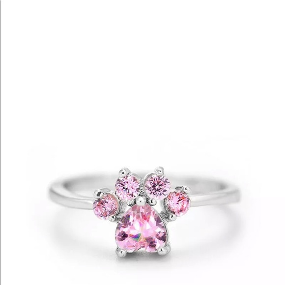 New dog cat paw ring adjustable 925 silver marked. - Picture 2 of 5